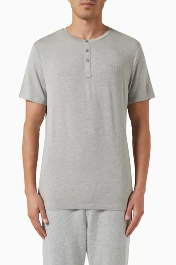 Henley T-shirt in Modal-jersey