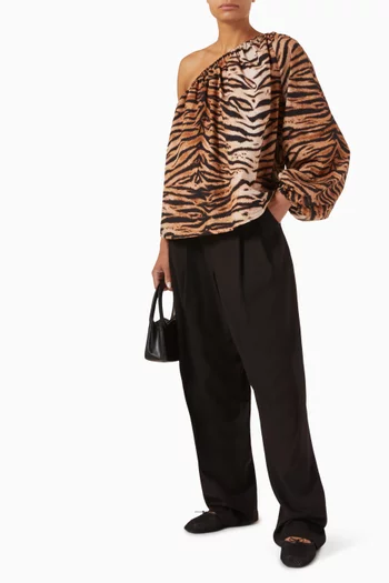 Gaia Tiger-print Top in Cotton