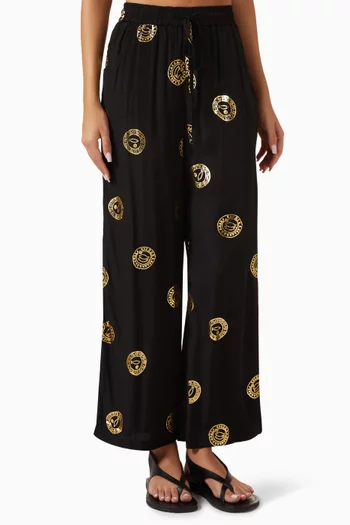 Elissa Foil Pants in Cotton-blend