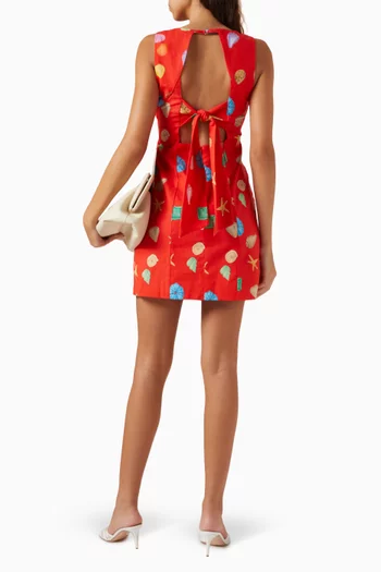 Ioana Shell Mini Dress in Cotton-blend