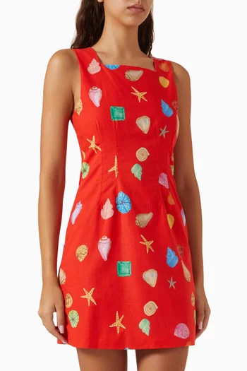 Ioana Shell Mini Dress in Cotton-blend