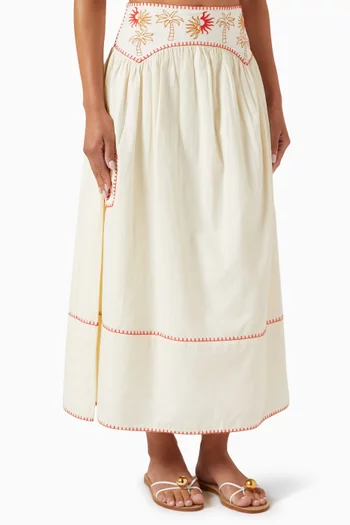 Pollenca Embroidered Skirt in Cotton