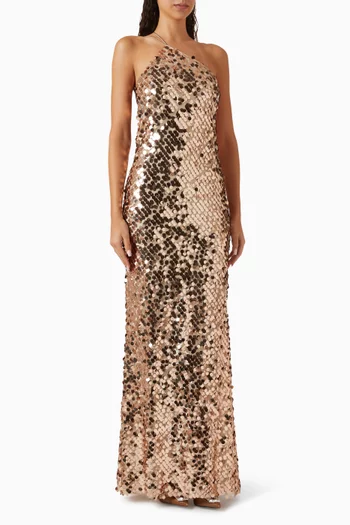 Paillette Sequin-embellished Gown in Mesh