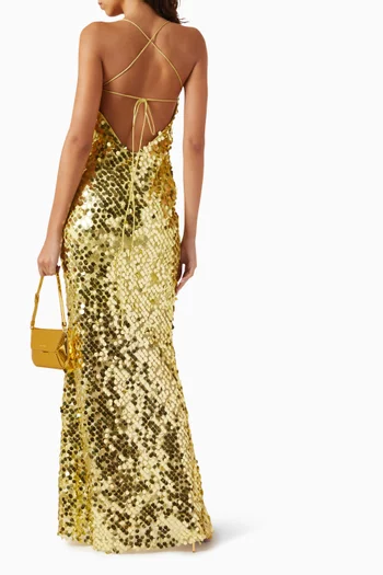 Paillette Sequin-embellished Gown in Mesh