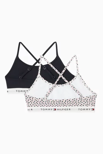 Monogram Printed Unpadded Bralettes, Pack of 2