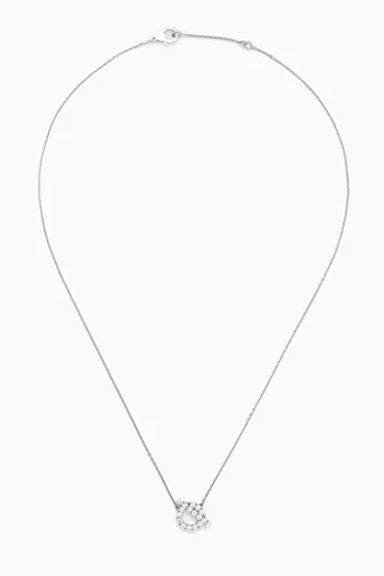 Unused Finesse Diamond Pendant Necklace in White Gold