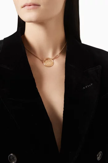 Unused Ex Libris Pendant Very Large Model Necklace in Rose-gold