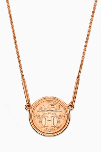 Unused Ex Libris Pendant Very Large Model Necklace in Rose-gold