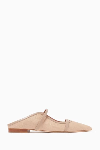 Maureen Flats in Raffia & Nappa