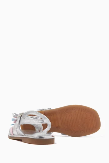 Bow Strappy Sandals in Patent Leather