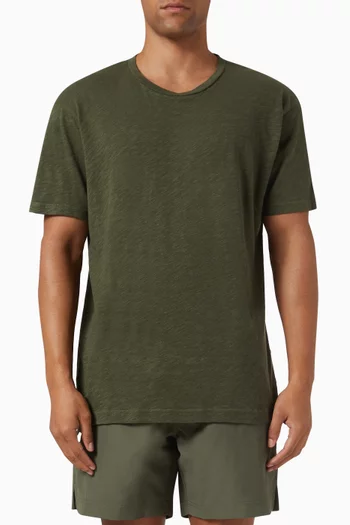 Pima T-shirt in Cotton-linen Blend