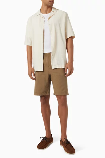 Short-sleeved Shirt in Textured Cotton