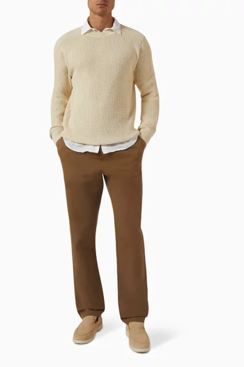Honeycomb Crew Neck Sweater in Cotton
