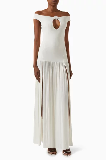 Coco Off-shoulder Maxi Dress in Viscose Blend