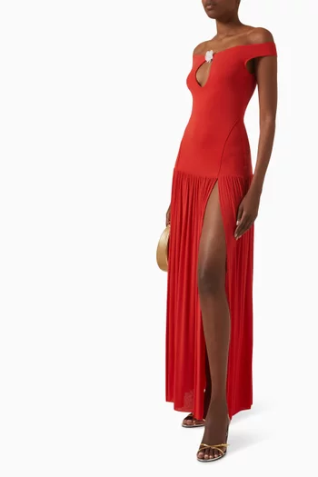 Coco Off-shoulder Maxi Dress in Viscose Blend