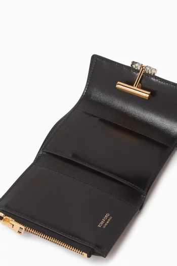 Tara Compact Wallet in Python-printed Leather