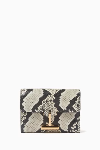 Tara Compact Wallet in Python-printed Leather