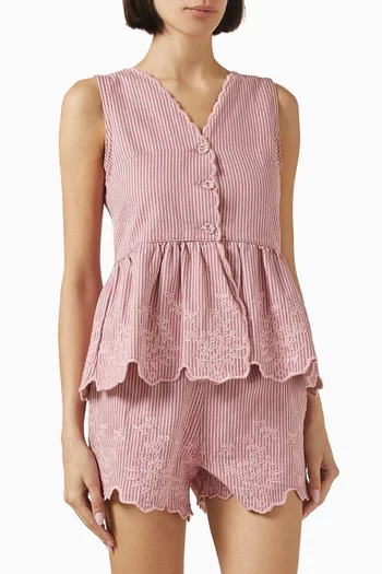 Lana Embroidered Top in Organic-cotton