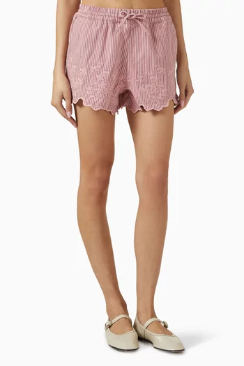 Lana Embroidered Shorts in Organic-cotton