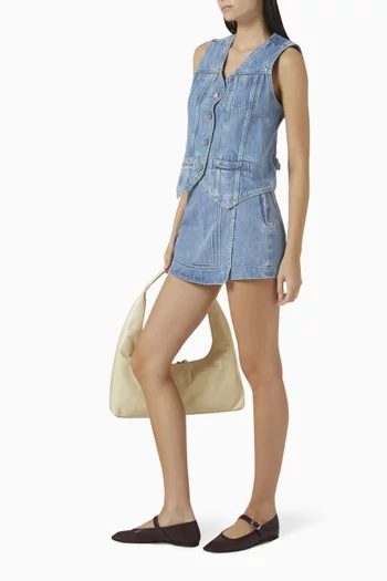 Rory Wrap Mini Skirt in Denim