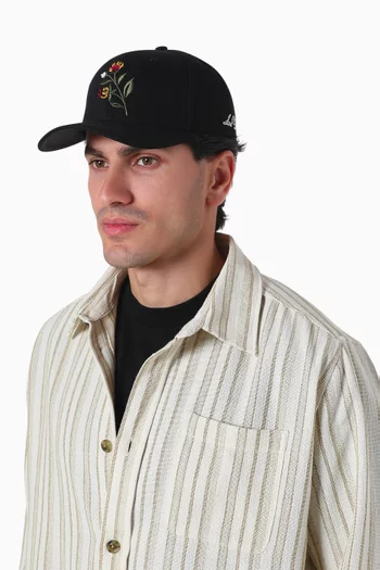 Flower Baseball Cap in Cotton-twill