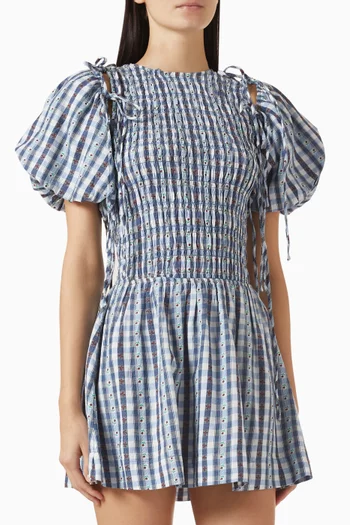Becca Checked Bubble Mini Dress