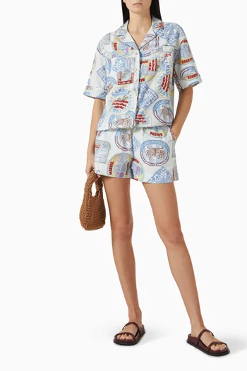 Chlo Printed Shirt in Cotton-linen