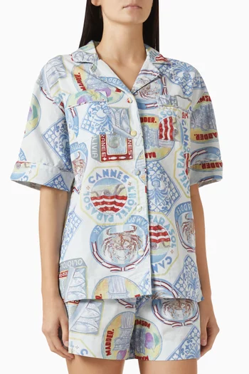 Chlo Printed Shirt in Cotton-linen