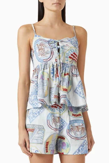 Penny Holiday-print Top