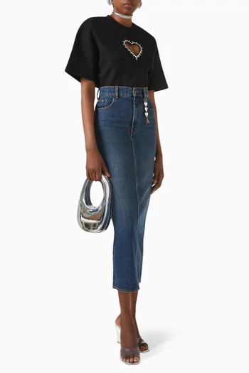 Crystal-embellished T-shirt