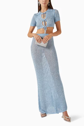 Sequin-embellished Crop Cardigan