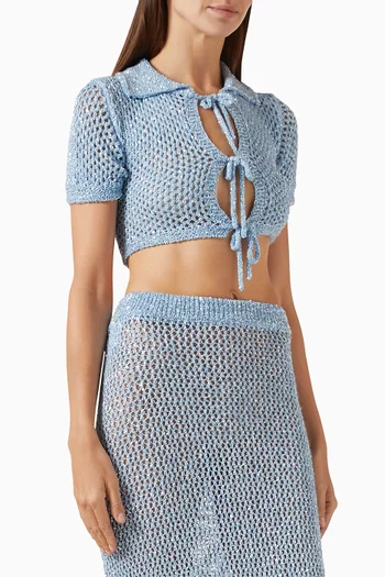 Sequin-embellished Crop Cardigan