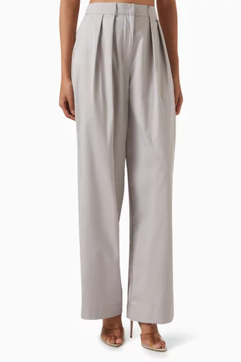 Straight-leg Pants in Cotton-blend