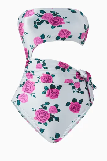 Strapless Cutout One-piece Swimsuit