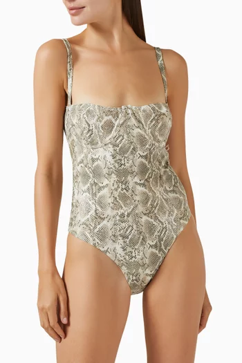 Square Neck One-piece Swimsuit