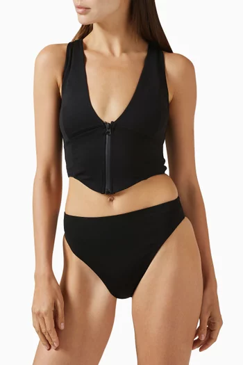 Compression Zip-up Support Bikini Top