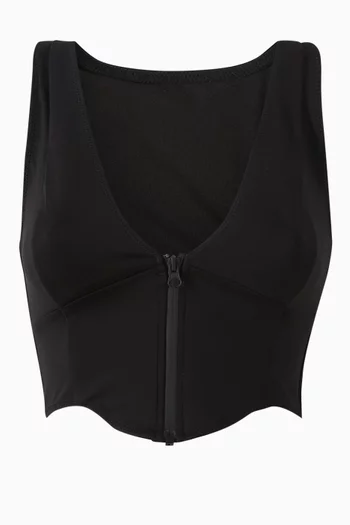 Compression Zip-up Support Bikini Top