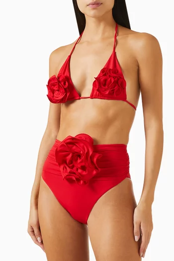 3D Floral Triangle Bikini Top