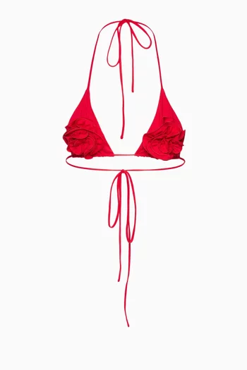 3D Floral Triangle Bikini Top