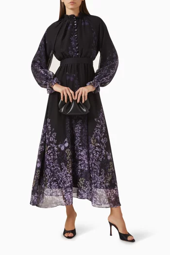 Floral-print Belted Dress