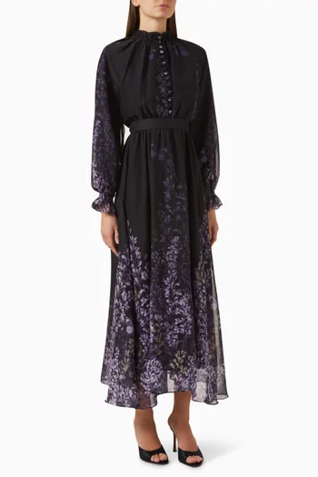 Floral-print Belted Dress
