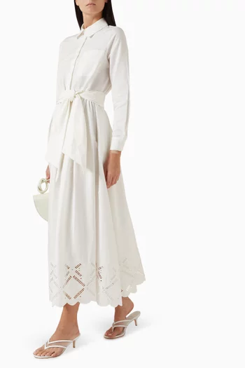 Belted Shirt Midi Dress