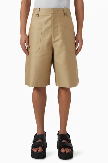 Wide-leg Shorts in Cotton Satin