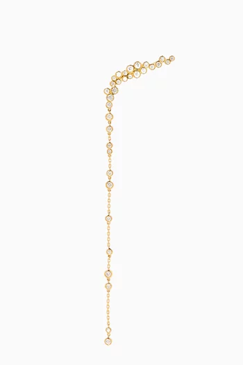 Halo Diamond Single Ear Climber in 18kt Gold