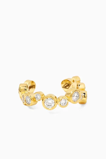 Aqua Diamond Single Ear Cuff in 18kt Gold