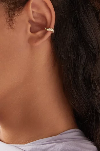 Lune Galactic Diamond Single Ear Cuff in 18kt Gold