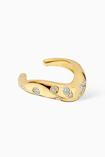 Lune Galactic Diamond Single Ear Cuff in 18kt Gold