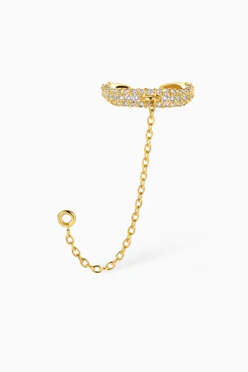 Onda Pavé Diamond Single Ear Cuff in 18kt Gold