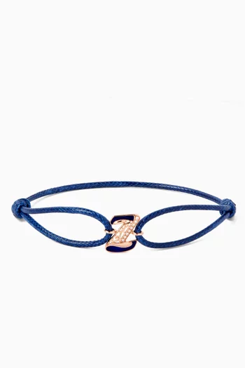 Retro Diamond Initial 'Z' Bracelet in 18kt Rose Gold