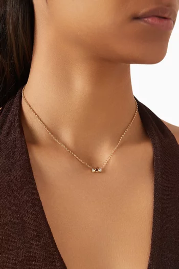 Mini Warrior Diamond & Garnet Necklace in 18kt Yellow Gold